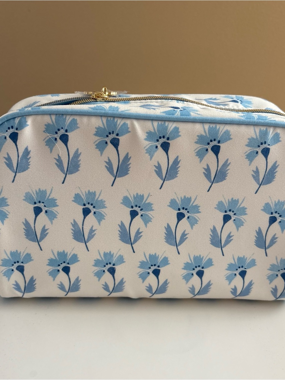 Estee Lauder Blue & White Floral Cosmetic Bag